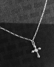 Gorgeous sterling silver plated USA hand designed cross CZ